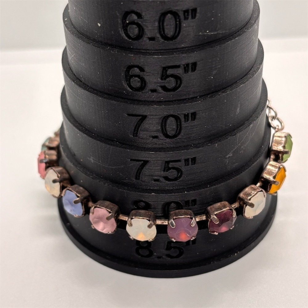 Multicolor Pastel Rhinestone Tennis Link Bracelet Silver‎ Tone 6.5 +